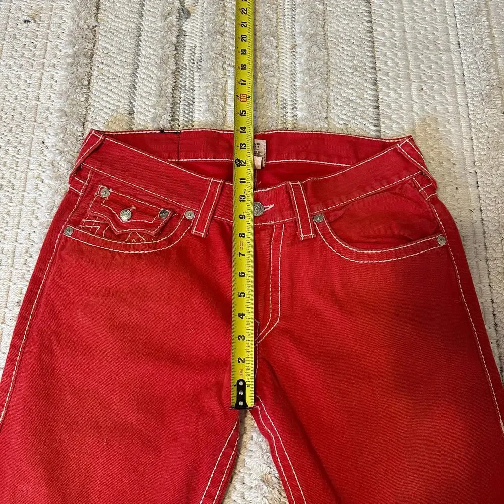 TRUE RELIGION Men's Straight Leg Jeans Size 33 In Red